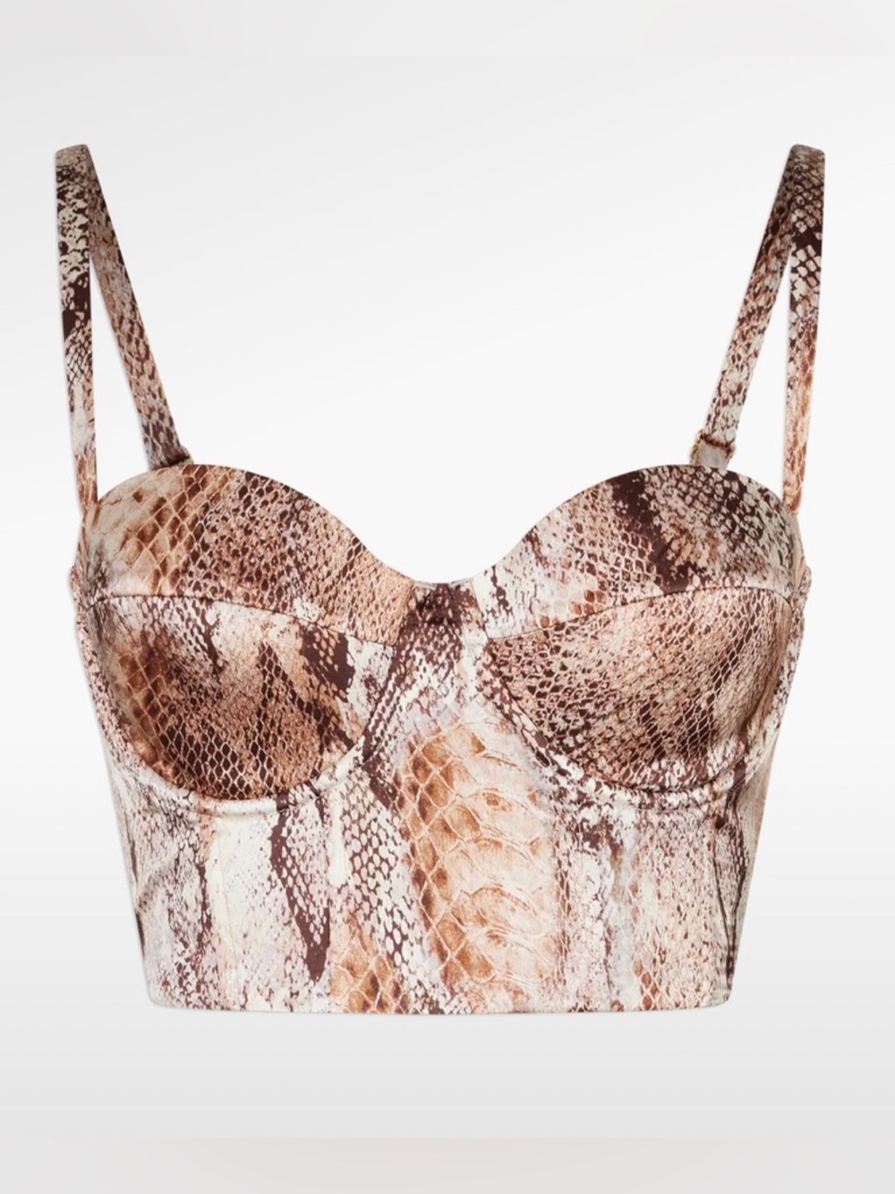 L'AGENCE Sonya Snake Print Silk Bralette. Skirt available for sale in Size 8. - Picture 7 of 15